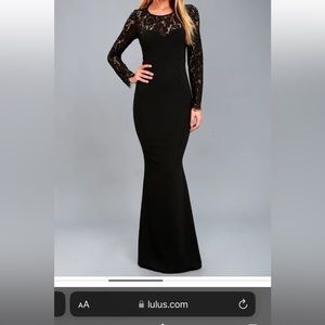 NWT Lulus black lace maxi